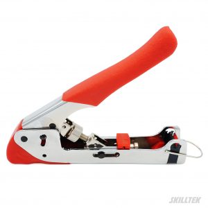 Coaxial Connector Crimper- Universal Design, 360° Holder, Spring Opening for Easy Crimping.