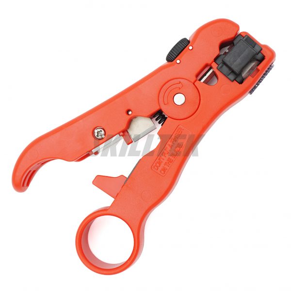 Multi-Function Cable Stripper: Versatile for Coax, Twisted Pair, Telephone, and More. Adjustable Blade Depth, Integrated Cutter, and Reversible Cassettes.