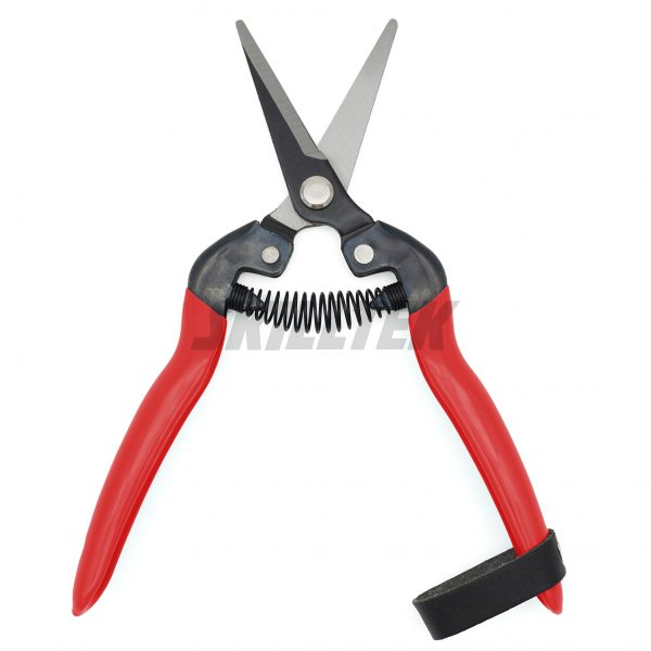 Durable 7-1/2" pruning shears with high-carbon steel blades, ideal for precise cuts in gardening and floral pruning.