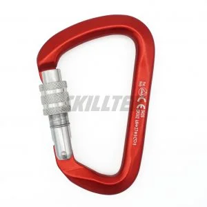 Aluminum D-shape Screw Lock Carabiner with Keylock Nose