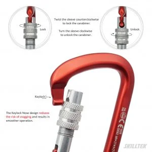 Alternative view of Aluminum D-shape Screw Lock Carabiner with Keylock Nose