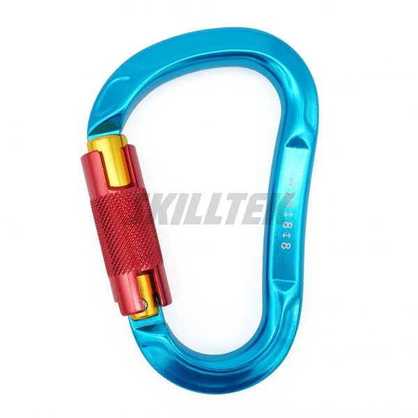 Aluminum D-shape Twist Lock Carabiner with Keylock Nose