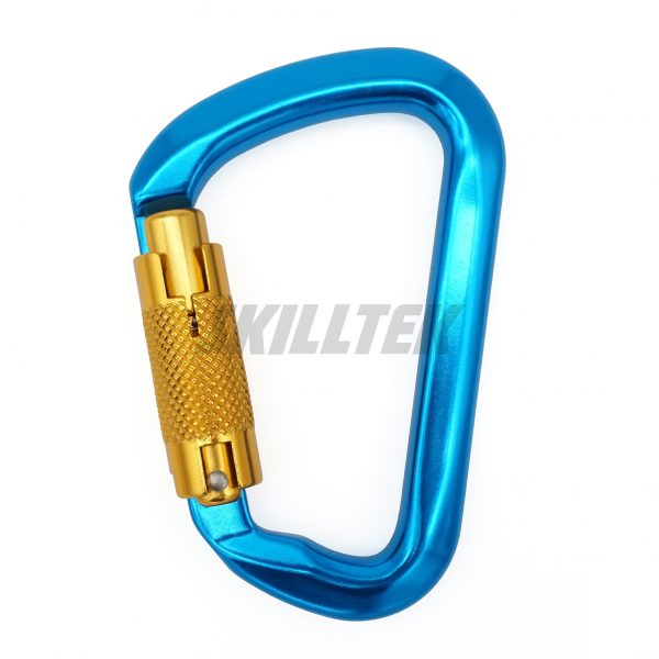 Aluminum D-shape Twist Lock Carabiner with Keylock Nose