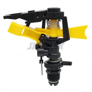 A reliable and adaptable plastic sprinkler ideal for various garden watering tasks.