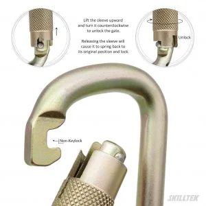 Alternative view of Steel D-shape Triple Lock Carabiner