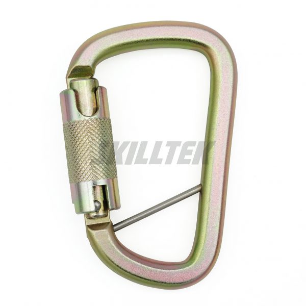 Steel D-shape Twist Lock Carabiner with Pin