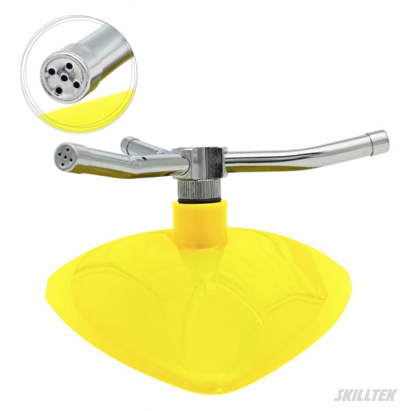 Three-arm Metal Rotating Sprinkler on Triangle Plastic Base - Image 2