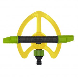 Plastic rotating sprinkler, garden sprinkler, full-circle irrigation, portable sprinkler, heart base sprinkler.