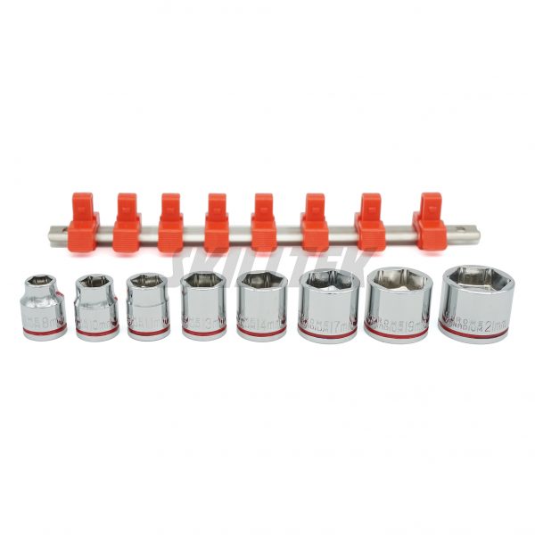 Short Hex Socket Set 8PC 3/8"Dr. (8mm-21mm)