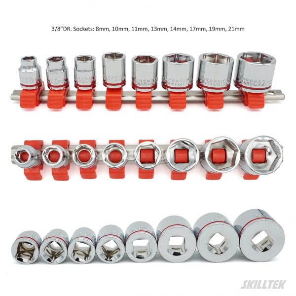 Short Hex Socket Set 8PC 3/8"Dr. (8mm-21mm) - Image 3