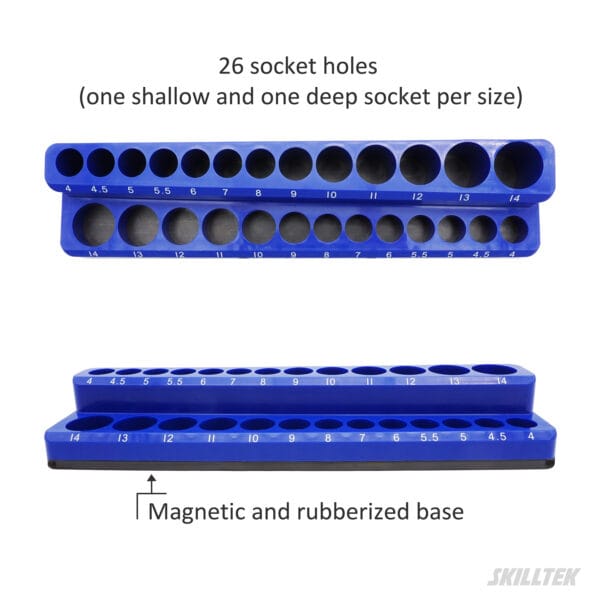 1/4" Dr. Magnetic Socket Tray - Metric (4~14mm) - Image 2