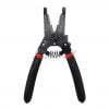 Durable Stripper and Cutter Pliers with spring-loaded action, safety lock, and comfortable PVC handles. Ideal for various wire tasks. Made in Taiwan.