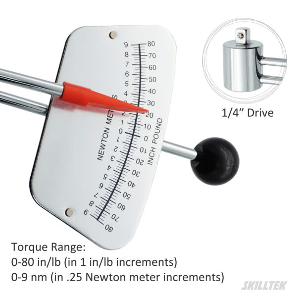 1/4" Dr. Beam Torque Wrench _ 0 to 80 in-lb - Image 2