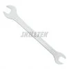 Low-profile Open End Wrench, 400CRV, silvering finish, half to one-third thinner than standard wrenches, multiple sizes. Ideal for tight spaces. Made in Taiwan.