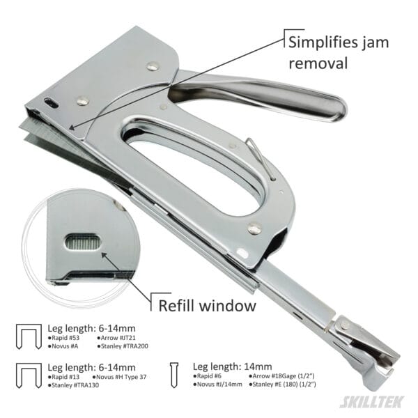 3 in 1 All-Steel Staple Gun for Door-Shaped Staples & Brad Nails - Image 3