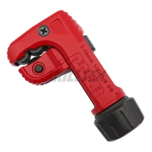 2025 patented mini tube cutter with quick-release system, 1/8"–1-1/8" cutting capacity. Zinc body, 7 bearings, inch/mm guides, brand customization.