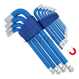 13-Piece Jumbo Magnetic Ball Point Hex Key Wrench Set – Metric