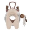 Mini hose reel with foldable handle and mounted holes. Includes hose and 7-pattern mini spray nozzle. Lightweight and family-friendly. Made in Taiwan.｜SKILLTEK