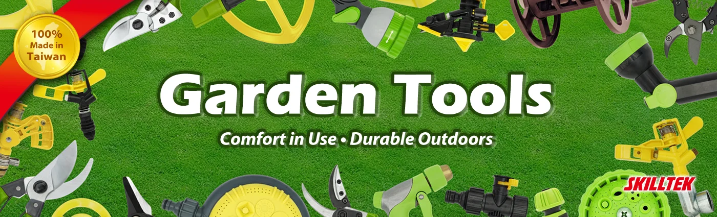 SKILLTEK offer garden tools include but are not limited to, a variety of cutting tools such as pruning shears, hedge shears, and loppers. We also offer a range of watering tools, including hose connectors, hose nozzles, hose reels, and sprinklers.