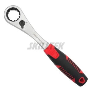 20 mm spline box-end ratcheting wrench with 72 teeth, go-through design, and anti-slip handle. Taiwan-made for durability; optional spin disc for tight spaces. Perfect for professional use.