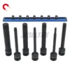 long spline impact socket set (5–16 mm) made from Cr-Mo steel. Exceeds ASME/DIN torque standards. 102 mm length with magnetic rail. Manufacturer from Taiwan