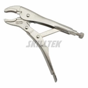 High-performance CR-MO curved jaw locking pliers made in Taiwan. Features a copper-welded body, 35k-cycle fatigue-tested spring. Durable OEM tool for B2B brands. | SKILLTEK