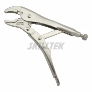 High-performance CR-MO curved jaw locking pliers made in Taiwan. Features a copper-welded body, 35k-cycle fatigue-tested spring. Durable OEM tool for B2B brands. | SKILLTEK