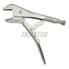 Professional CR-MO straight jaw locking pliers made in Taiwan. Features a copper-welded body and nickel finish. High-strength OEM automotiveclamping tool. | SKILLTEK