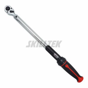 1/2" Dr. Window Scale Click Torque Wrench (40-210 Nm) made in Taiwan. Features 90-tooth quick-release head and chrome finish. Professional OEM tool | SKILLTEK