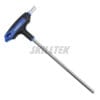 S2 steel T-handle metric hex key wrench made in Taiwan. Features ergonomic PP+TPR handle, chamfered tips, and sanding chrome finish. Quality OEM tool solutions. | SKILLTEK