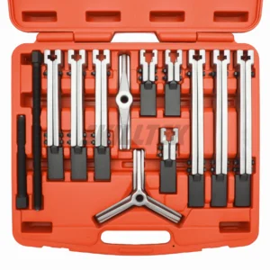 Professional 13PC Universal Bearing Puller Set made in Taiwan. Features 2- & 3-leg configurations, slim hooks for tight gaps, and 250mm max reach. Ideal OEM tool kit. | SKILLTEK