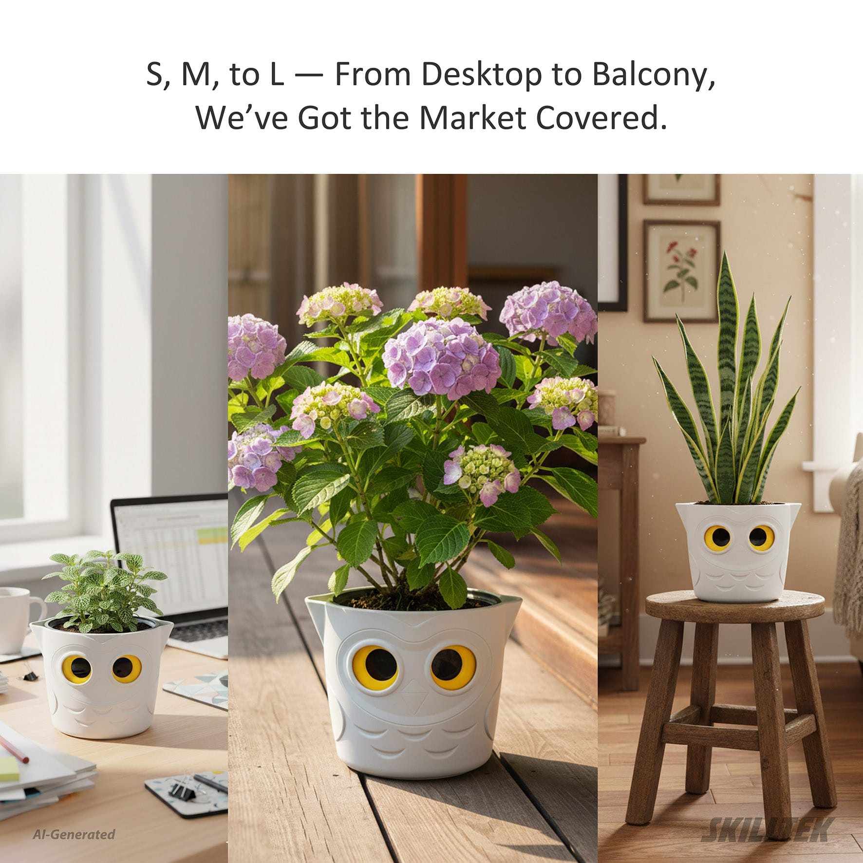 Owl Visual Gauge Self Watering Planter - Large - Image 5