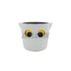 Small owl planter with a visual eye indicator to prevent plant death. Perfect for desktop decor. We offer full OEM custom colors and logos for B2B brands.