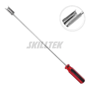 Professional BNC Connector Removal Tool made in Taiwan. Features S45C steel shaft, 5 length options, and resin handle. Ideal for high-density patch panels and OEM. | SKILLTEK